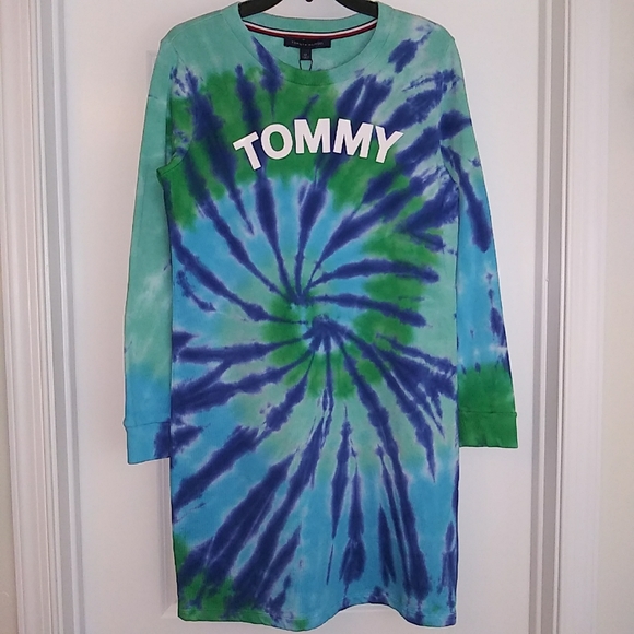 NWT Sz S Tommy Hilfiger Tie-Dye French Terry Dress - Picture 14 of 14